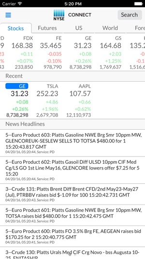 NYSE Connect mobile