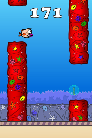 Splashy Fin The Flappy Fish (not bird) – Surf to cut the angry ocean, clash with over 2048 despicable reefs, crush the tiny hidden bubble in this survival saga! screenshot 3