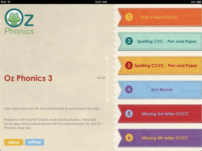 Oz Phonics 3 - Consonant Blends, CVCC Words, Digraphs, Spell(圖1)-速報App