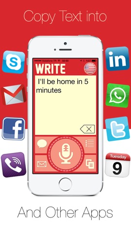 Write - ワンタッチスピーチをダイレクトメッセージのSMSメールやリマインダーでディクテーション、音声認識をテキストに。のおすすめ画像5