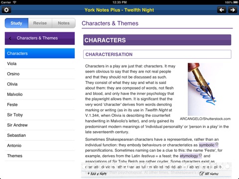 Twelfth Night York Notes AS and A2 for iPad screenshot 2