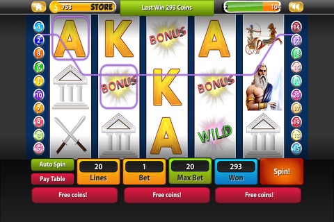"A+" Zeus God Slots : Free 777 Slots Machine of Las Vegas and Lucky Video Poker screenshot 2