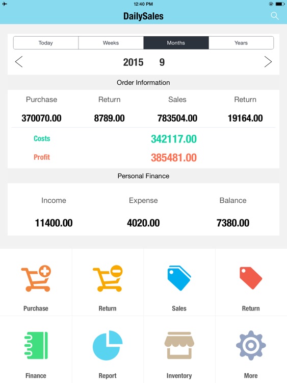 Daily Sales Tracker HD - Inventory, Items, Storage