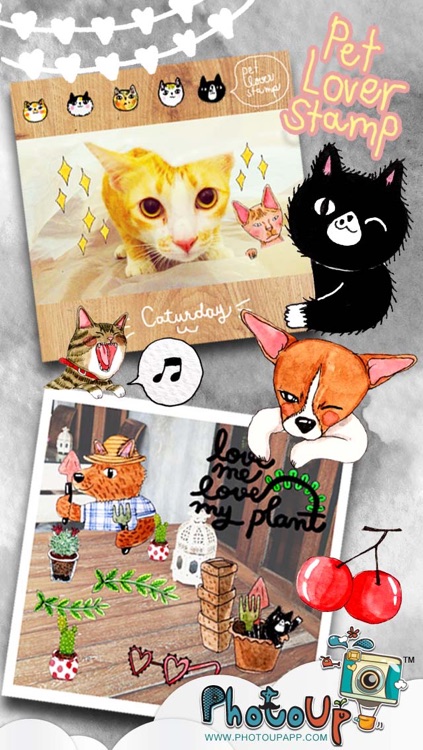 Pet Lover Stamp by PhotoUp - lovely cat dog rabbit cute diary journal sticker