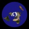 This is an application that displays satellite images of whole earth in Azimuthal Equidistant projection centering on arbitrary points