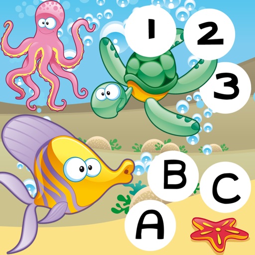 123 & ABC Marine School: Free Games For Kids! Learn Left+Right, Memorize, Count & Spell Animals! Cool-Math Kids-Game For Free icon