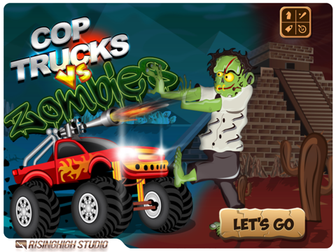 Cop Monster Trucks Vs Zombies - Desert Police Free Shooting Racing Gameのおすすめ画像1
