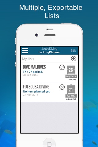 Scuba Diving Packing Planner screenshot 2