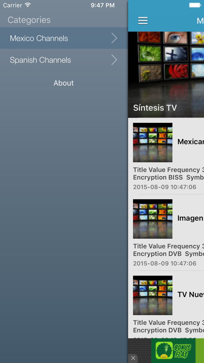 Mexico TV Channels Sat Info