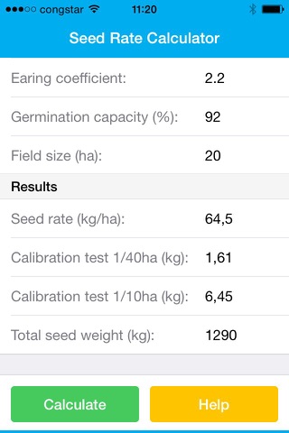 Seed Rate Calc screenshot 2