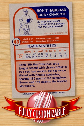 Cricket Card Maker - Make Your Own Custom Cricket Cards with Starr Cards screenshot 2