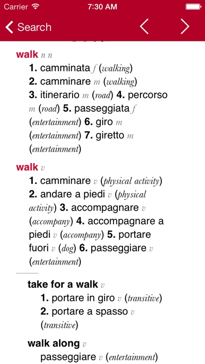 Italian-English Dictionary from Accio