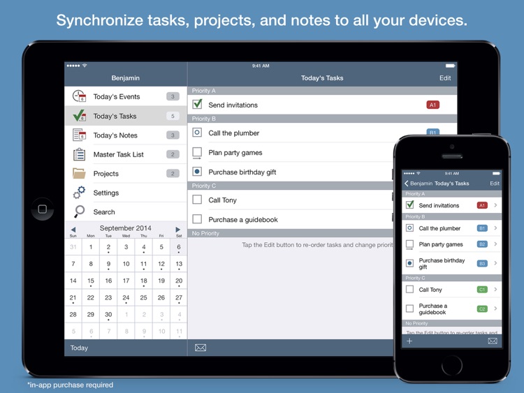 Benjamin – Task Manager and Calendar Inspired by Benjamin Franklin for iPad