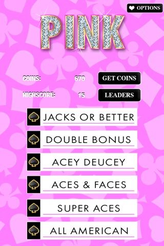 P.I.N.K. Video Poker - Six Vegas Style 5 Card Poker Games in One screenshot 2