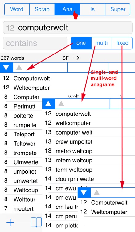 D Words Finder Deutsch/German PRO - find the best words for crossword, Wordfeud, Scrabble, cryptogram, anagram and spelling screenshot-4