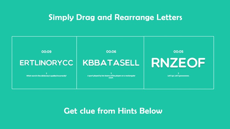 ReArrange Letters - Word, Movies and Riddles Trivia Game