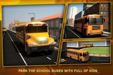 School Bus Simulator 3D – Drive crazy in city & Take Parking duty challenges for kids fun screenshot 3