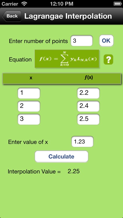 Interpolation Calc