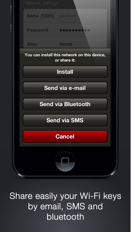 Cloud Wifi : save, sync with iCloud and share wifi keys by email, iMessage and bluetooth