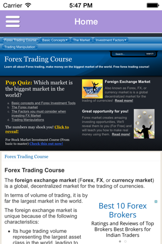 Foreign exchange (Forex) investment course & currency converter calculator screenshot 3