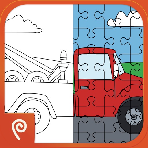 Color It Puzzle It: Trucks