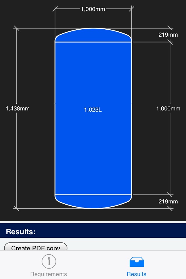 Furphy's Tank Volume Calculator screenshot 2