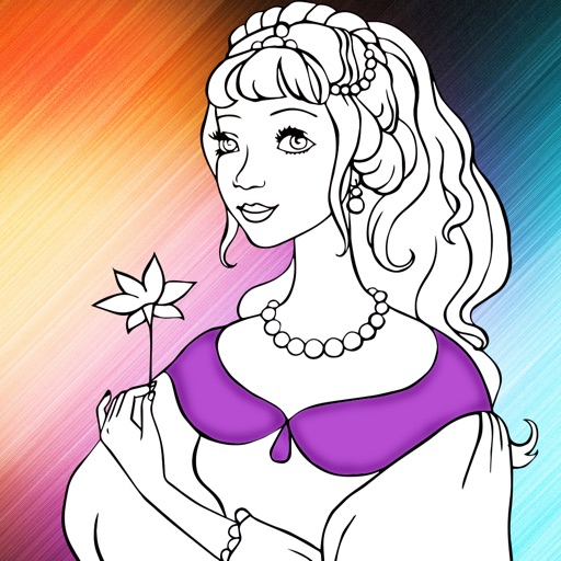 Princess Girl Coloring Pro - Learning game for Kids in Preschool and Kindergarten Icon