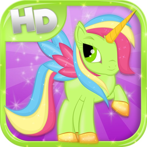 Little Magic Unicorn Dash HD: My Pretty Pony Princess vs Shark Tornado Attack Game - All FREE icon