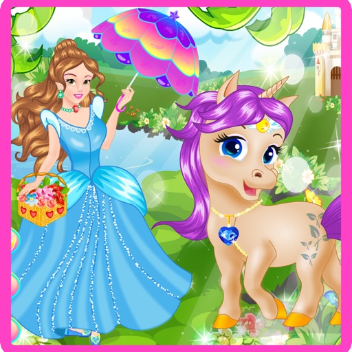Princess and her Magic Unicorn Icon