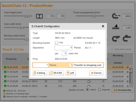 e-chain® product finder (13 m) screenshot 2