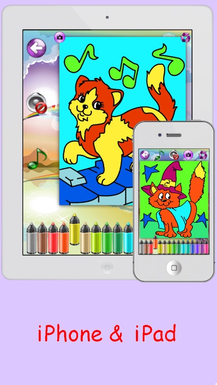 Coloring Pages with Cute Kittens for Girls & Boys - Fashion Painting Sheets and Principe Games for Kids & Babies screenshot-4