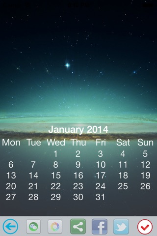 iOS7 Wallpaper-Selfie Calendar screenshot 2
