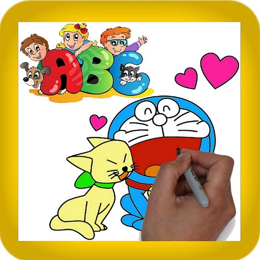 ABC kids paint - Finger doodle alphabet color icon