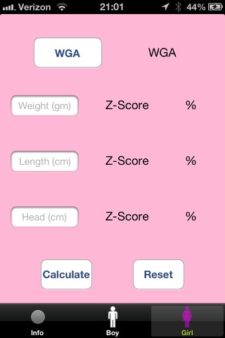 Neonatal Growth Chart 2013 screenshot 3