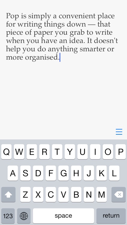 Pop for iOS — a piece of paper to write notes, ideas and things to do