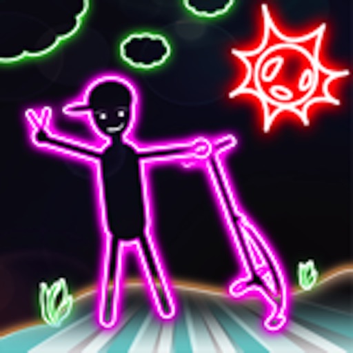 Neon Glow Pogo Stick-Man Jumpy icon