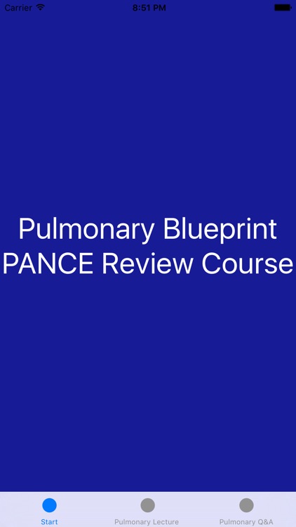 Pulmonary Blueprint PANCE PANRE Review Course
