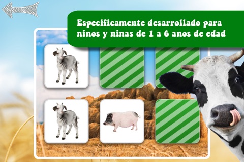 Memo Game Farm Animals Photo - for kids and young childs children childrens games toddler kindergarten preschool primary year 1 2 3 4 5 old funny grade peekaboo 123 nina hijos educational tica puzzle juego rompecabezas learning words sounds little mini screenshot 2