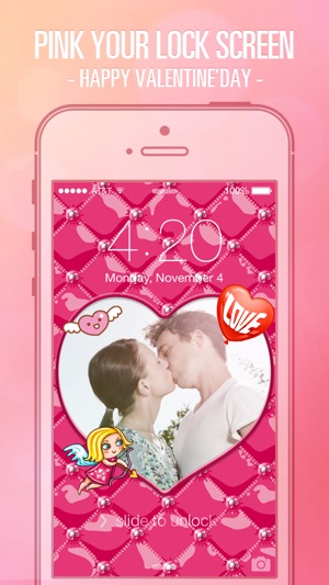 鎖屏牆紙設計師專業版 - 粉色情人節特輯 for iOS 7(圖2)-速報App