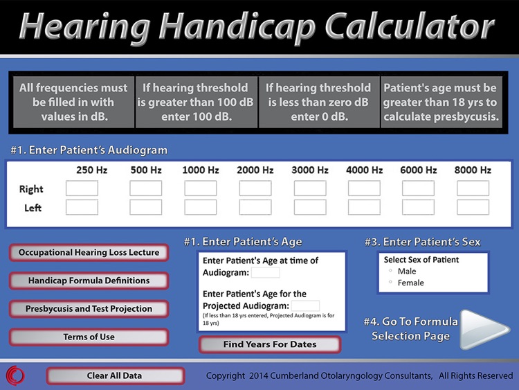 Hearing Handicap Calculator