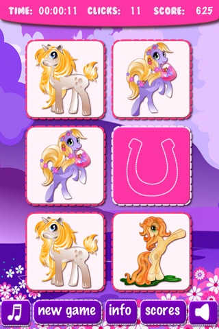 Pony Unicorn Memo Memories Matching Learning Kids Games for Girls and Toddlers screenshot 3