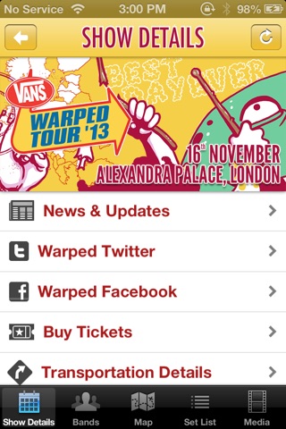 Vans Warped Tour Europe Official App screenshot 2