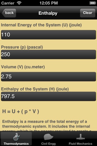 Thermodynamics Calculator lite screenshot 2