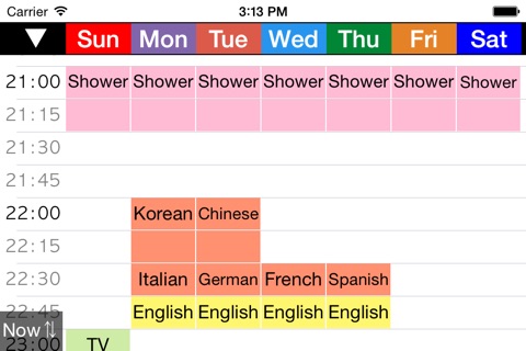 Week Table 15min - Weekly Schedule Timetable / scheduler / planner screenshot 2