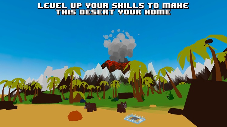 Pixel Volcano Island Survival Simulator 3D screenshot-3