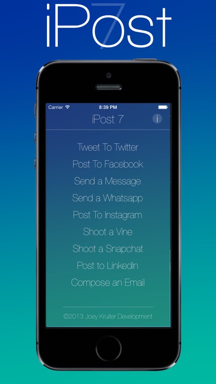 iPost 7 - Fastest Way To Post Social Media Updates