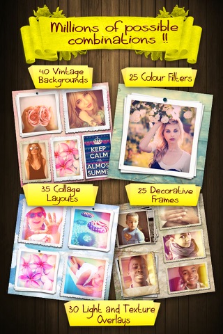 Vintaframe Pro - photo collage & scrapbooking frames for Instagram and twitter screenshot 2