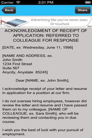 Letters of Human Resource Department employees and individuals screenshot 2