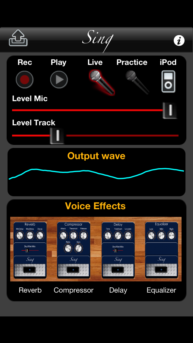Sing - sing along with your tracks and record your performances with live effects Screenshot 1
