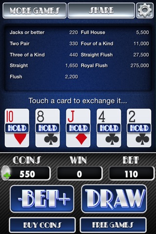 Video Poker Pro - Free Jacks or Better Casino Card Game screenshot 2